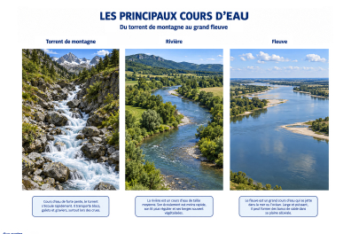 Les cours d'eau - Torrent, rivière, fleuve